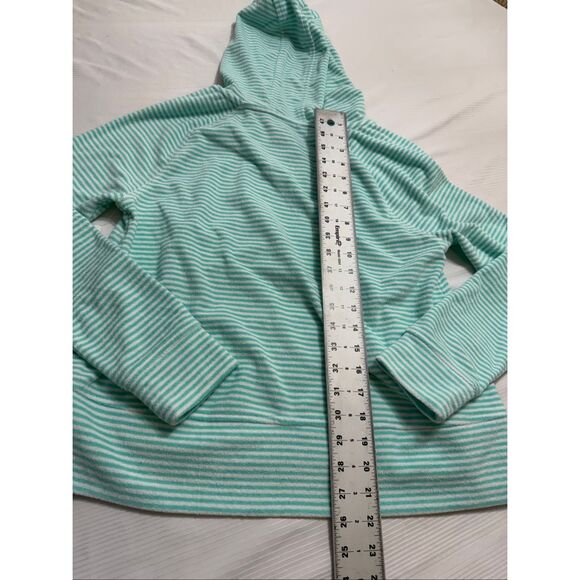 NWT Vineyard Vines Green White Stripe Terry Cloth Towel Hoodie Size Small New - Picture 10 of 10